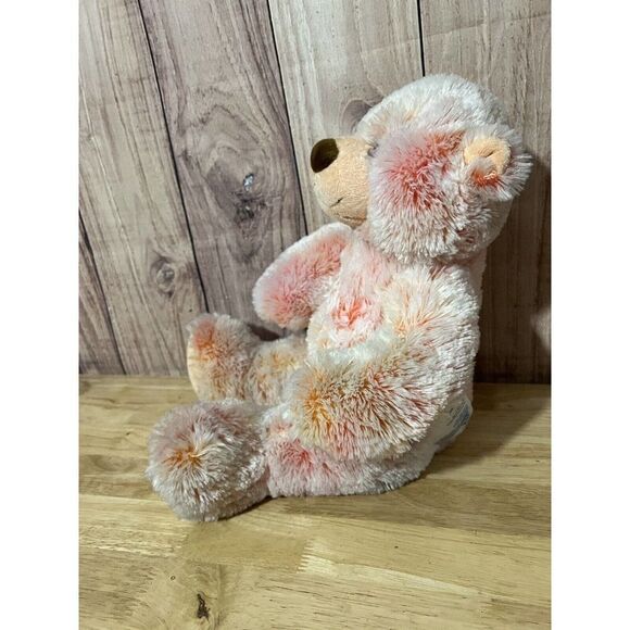 Build a Bear Workshop Pink Peach Orange Sherbert Swirl Bear Tie Dye Retired - Picture 3 of 6